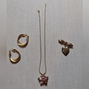 Elegant Gold and Pink Jewelry Set